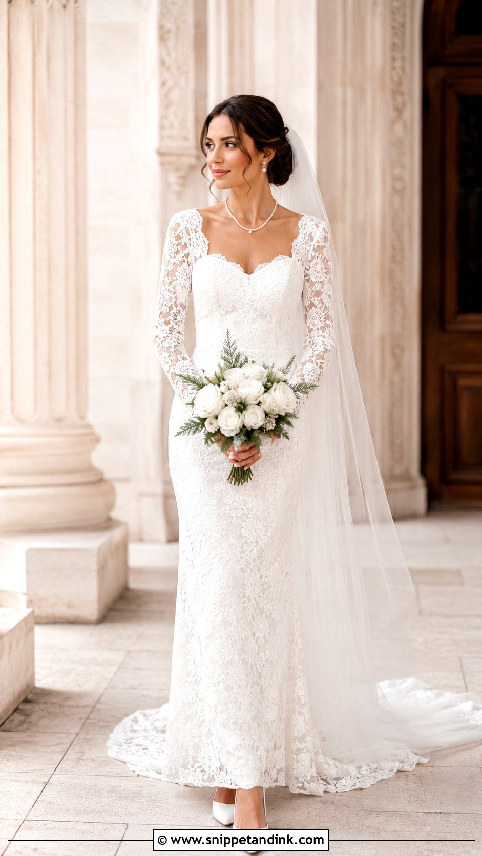White Long Sleeve Bride Dress - Snippet and Ink - 25 White Bride Dress Ideas