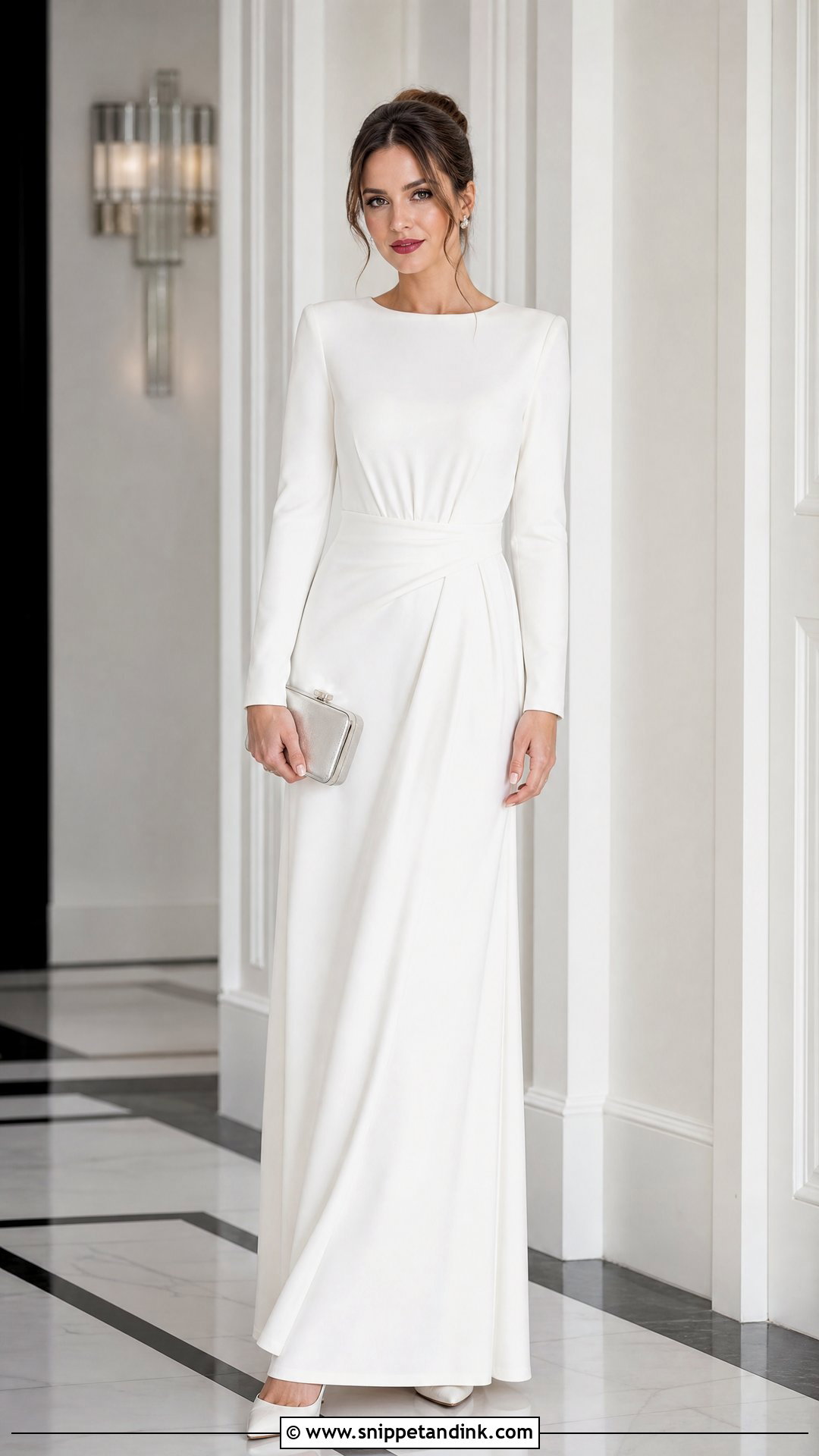 White Long Sleeve Gown - Snippet and Ink - 20 White Gown Aesthetic Ideas