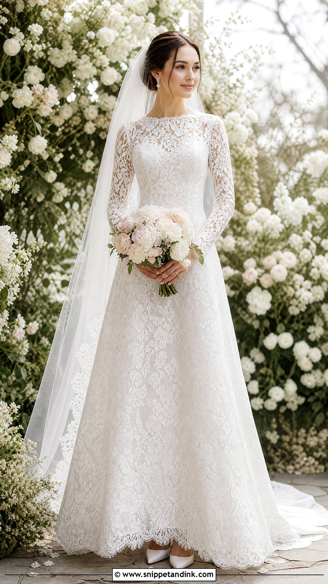 White Long Sleeve Lace Wedding Dress - Snippet and Ink - 20 White Wedding Dresses Long Sleeve