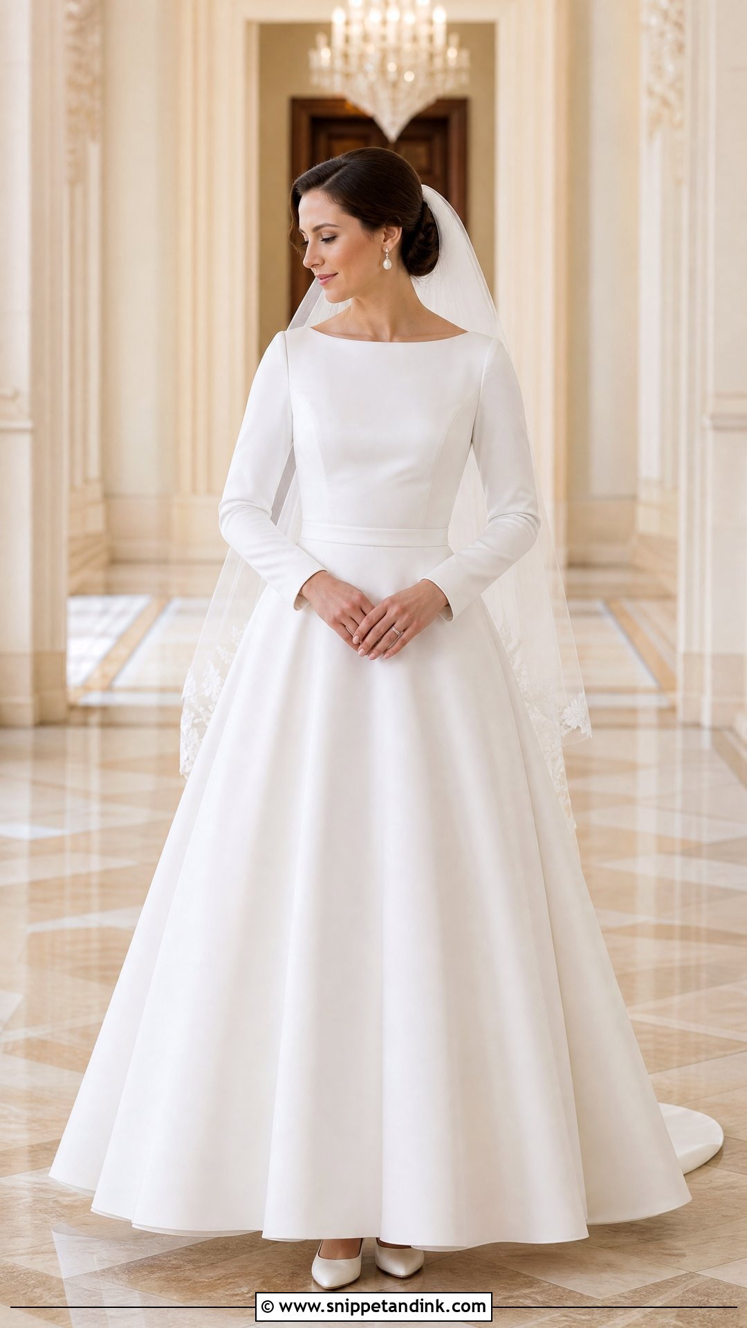 White Long Sleeve Modest Wedding Dress - Snippet and Ink - 20 White Wedding Dresses Long Sleeve