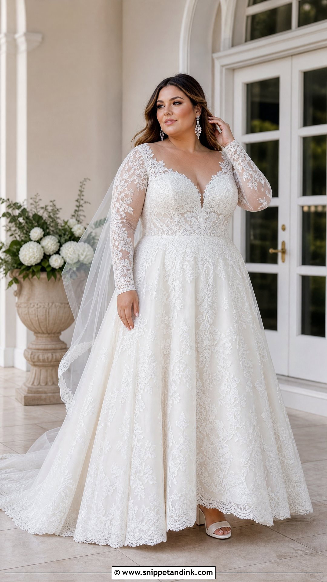 White Long Sleeve Plus Size Wedding Dress - Snippet and Ink - 20 White Wedding Dresses Long Sleeve