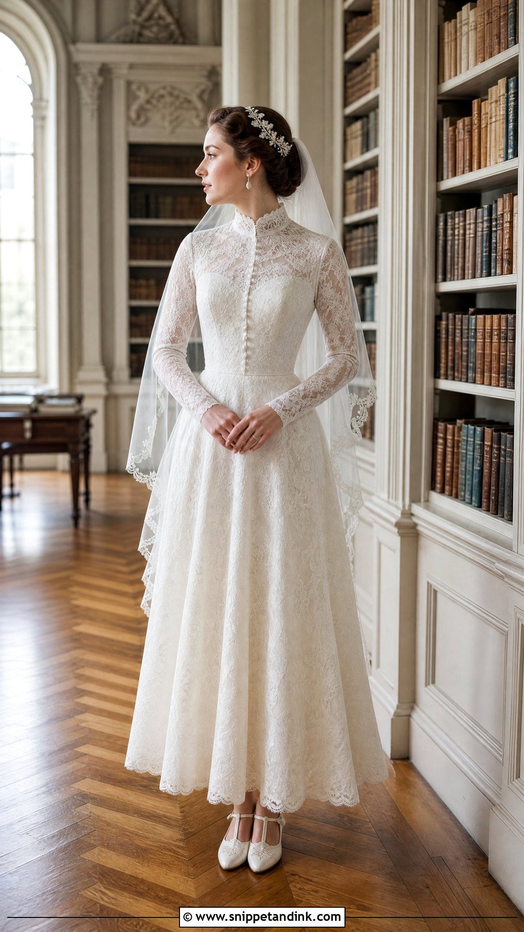 White Long Sleeve Vintage Wedding Dress - Snippet and Ink - 20 White Wedding Dresses Long Sleeve