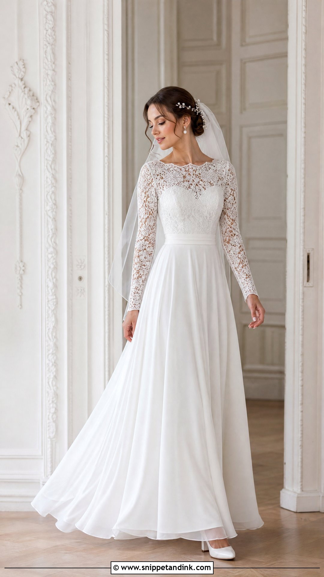 White Long Sleeve Wedding Dress - Snippet and Ink - 20 White Dresses for Wedding