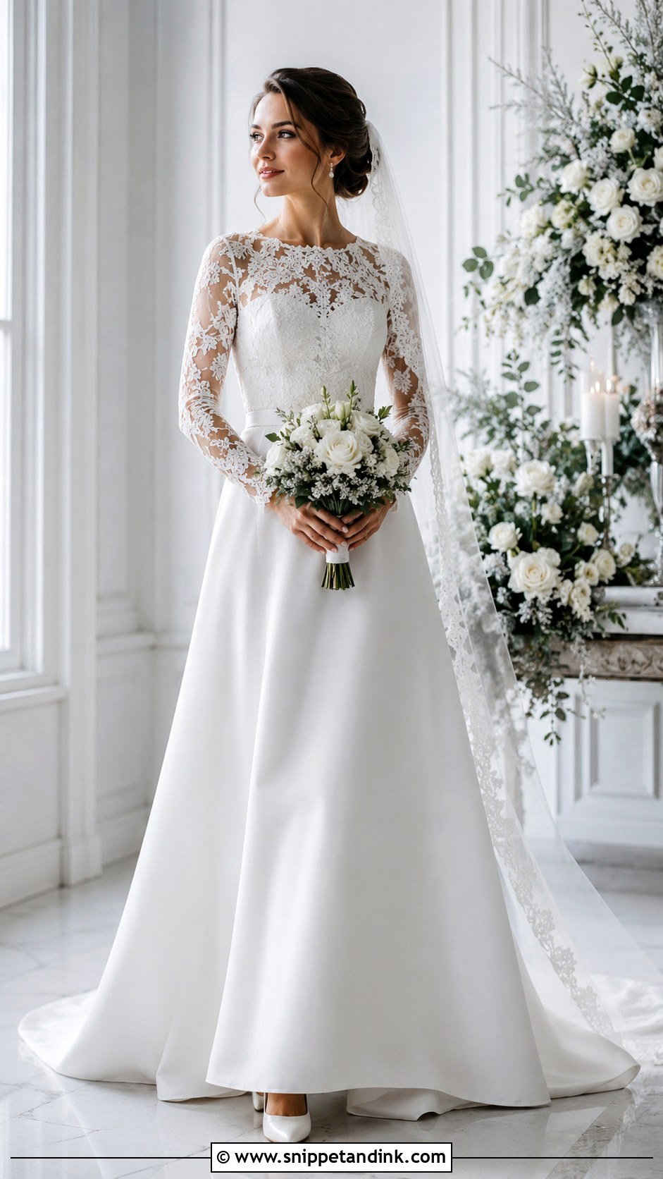 White Long Sleeve Wedding Gown - Snippet and Ink - 25 White Wedding Gowns