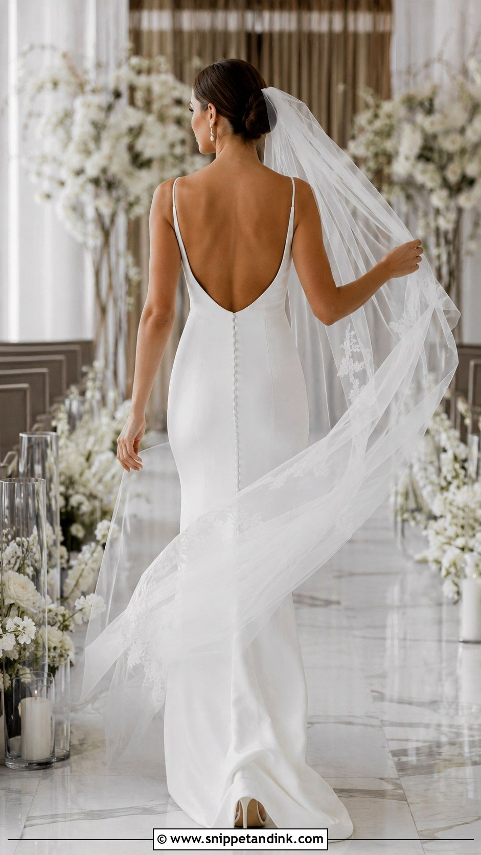 White Low Back Wedding Gown - Snippet and Ink - 30 White Wedding Gown Ideas