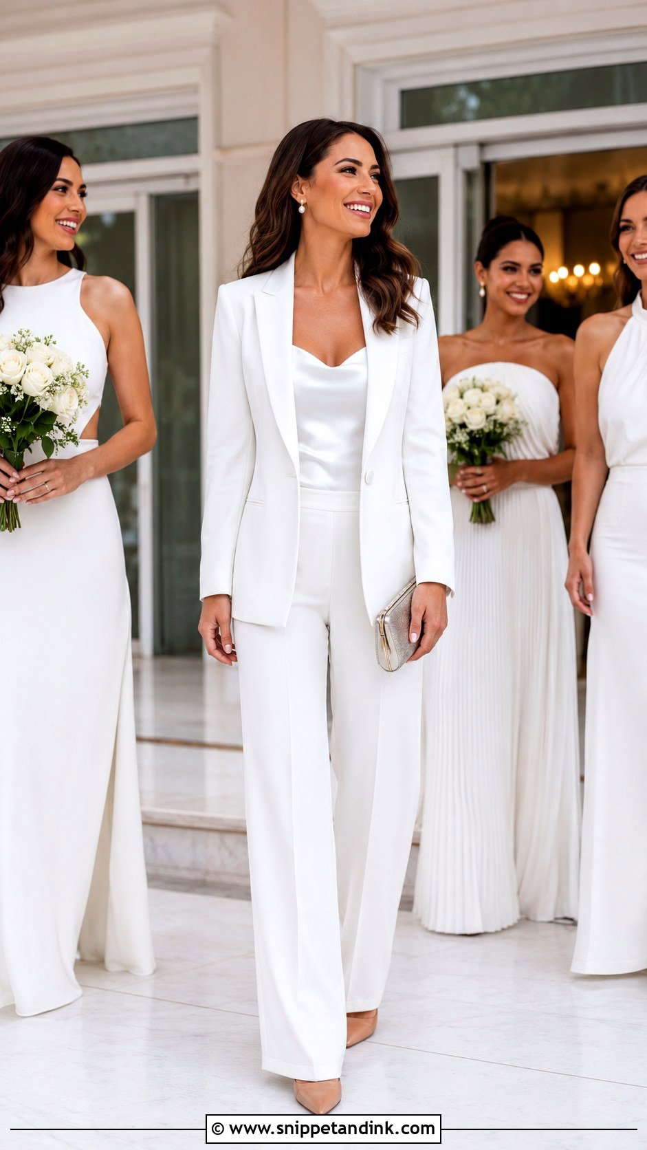 White Maid of Honor Suit - Snippet and Ink - 20 Maid of Honor Suit Ideas