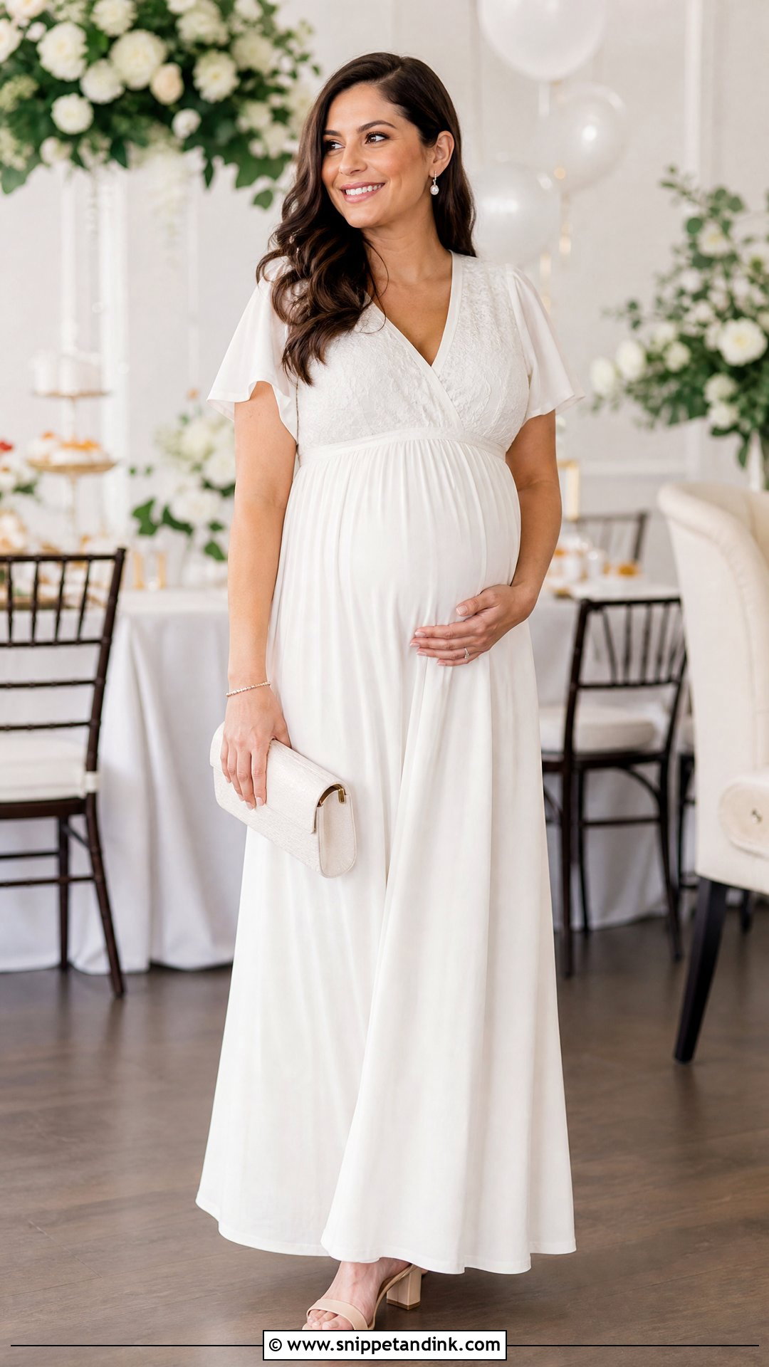White Maternity Bridal Celebration Dress - Snippet and Ink - 20 Wedding Party Dresses for Bride
