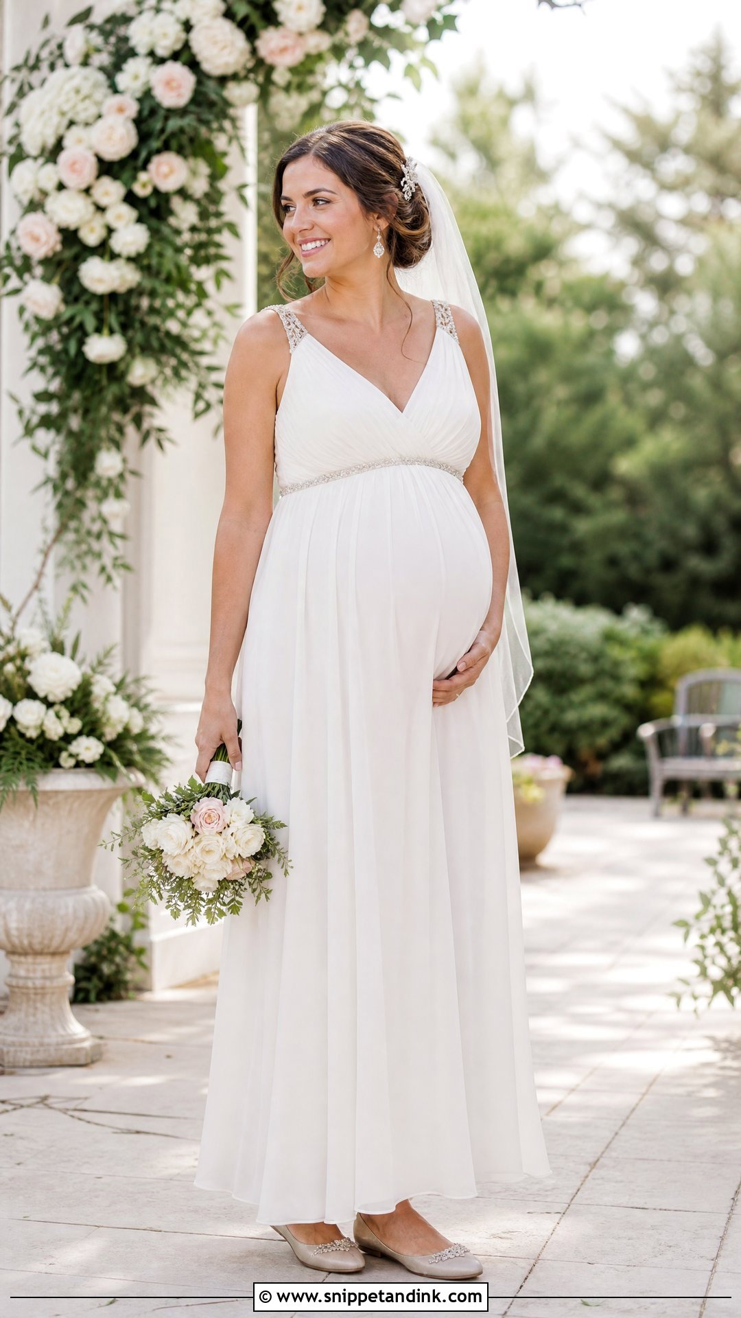 White Maternity Wedding Dress - Snippet and Ink - 20 White Dresses for Wedding