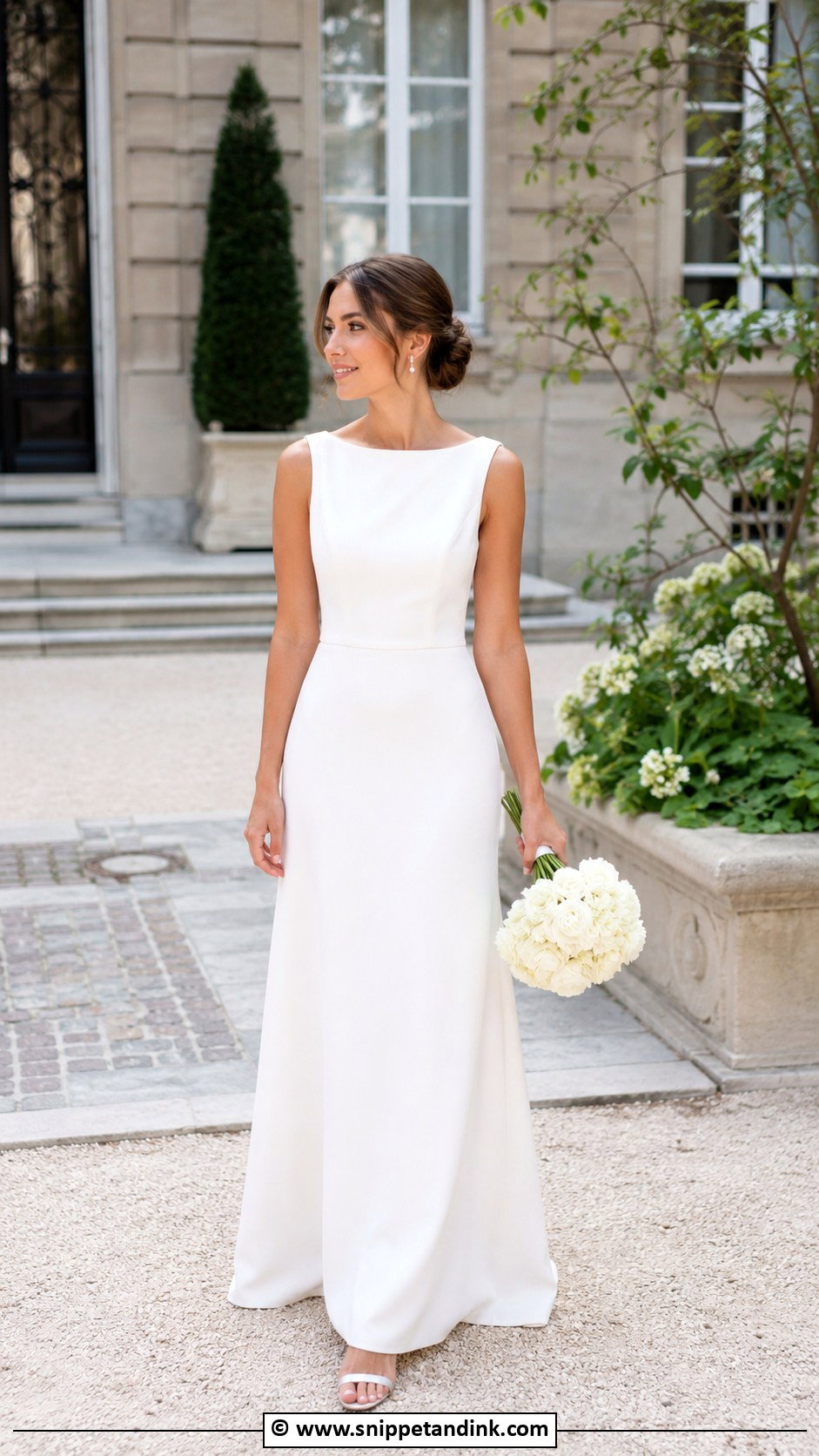 White Maxi Civil Wedding Dress - Snippet and Ink - 30 Elegant Classy Civil Wedding Dress Ideas