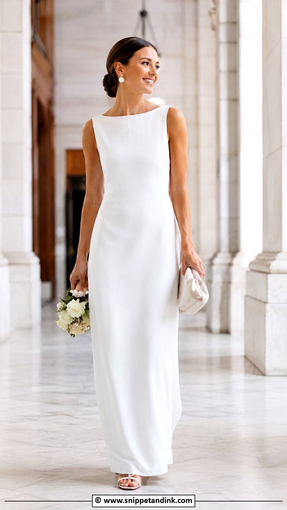 White Maxi Dress Civil Wedding Outfit - Snippet and Ink - 30 Civil Wedding Outfit Ideas