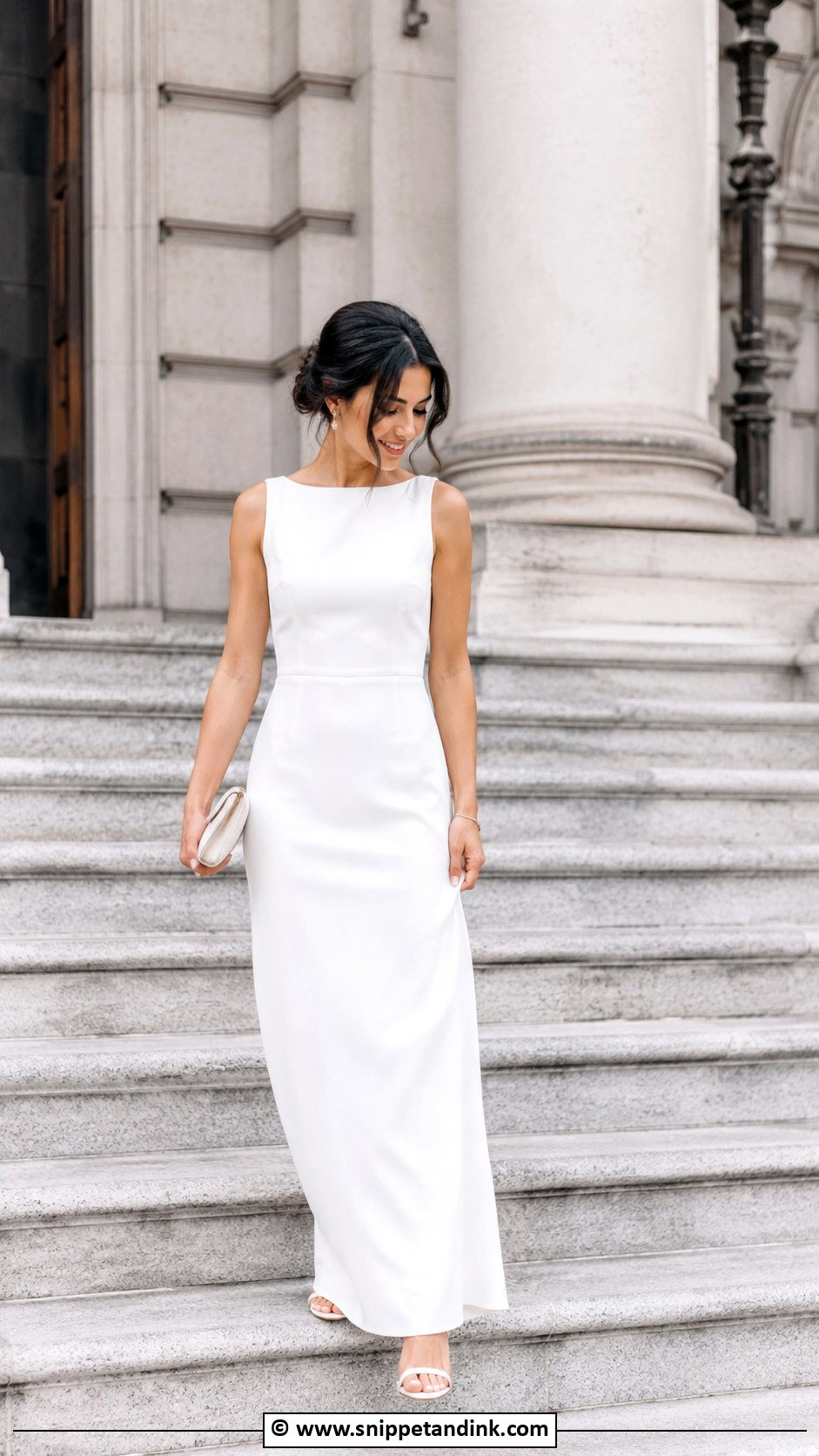 White Maxi Dress Court Marriage Outfit - Snippet and Ink - 25 Court Marriage Outfit Ideas