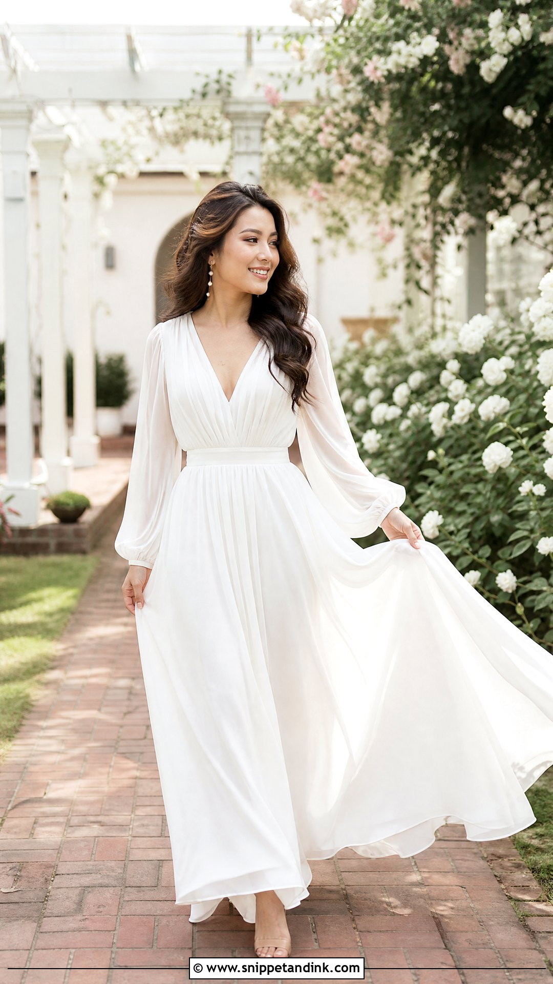 White Maxi Dress Prewedding Dress - Snippet and Ink - 25 Prewedding Dress Ideas