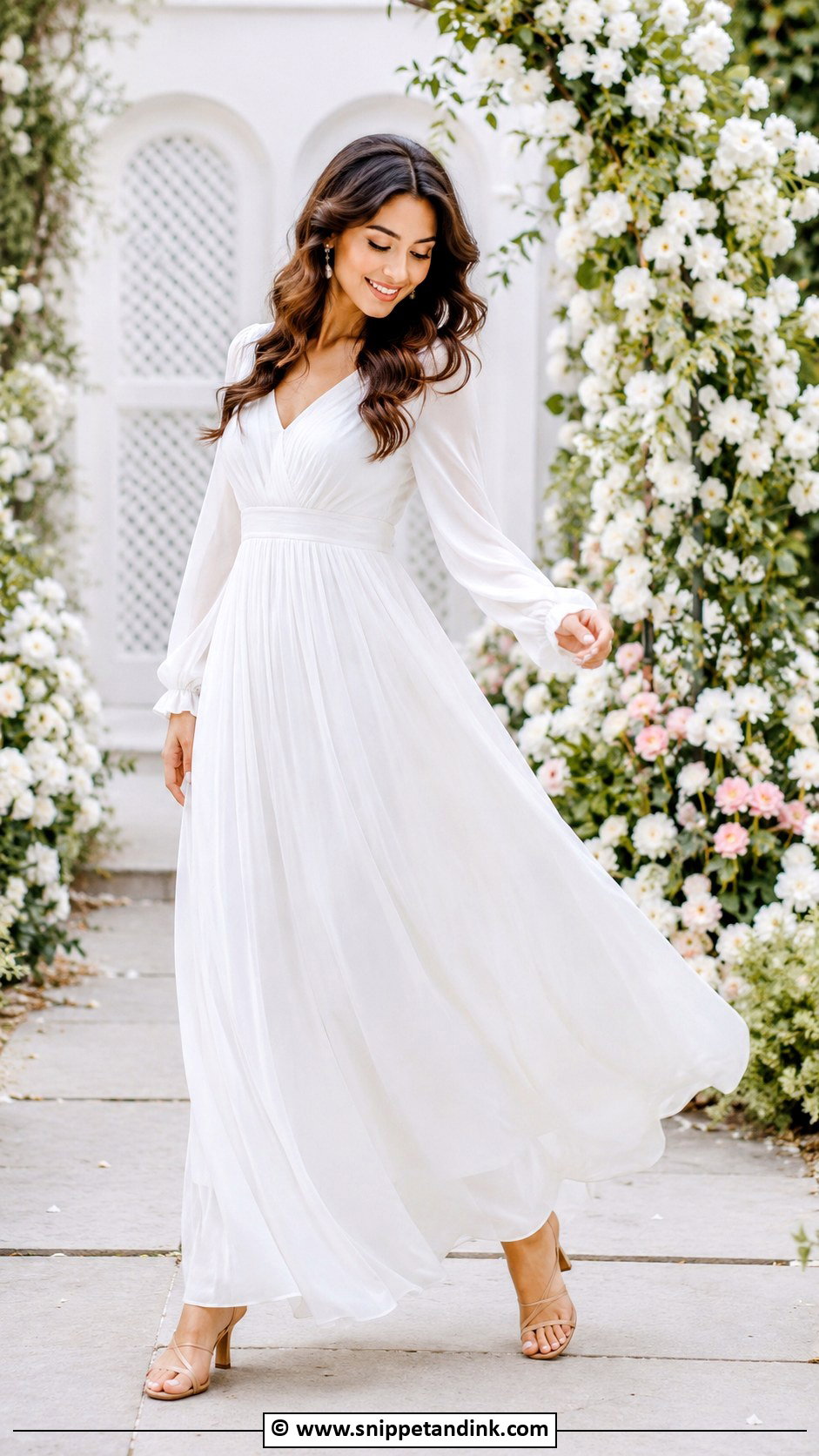 White Maxi Dress Prewedding Outfit - Snippet and Ink - 30 Prewedding Outfit Ideas