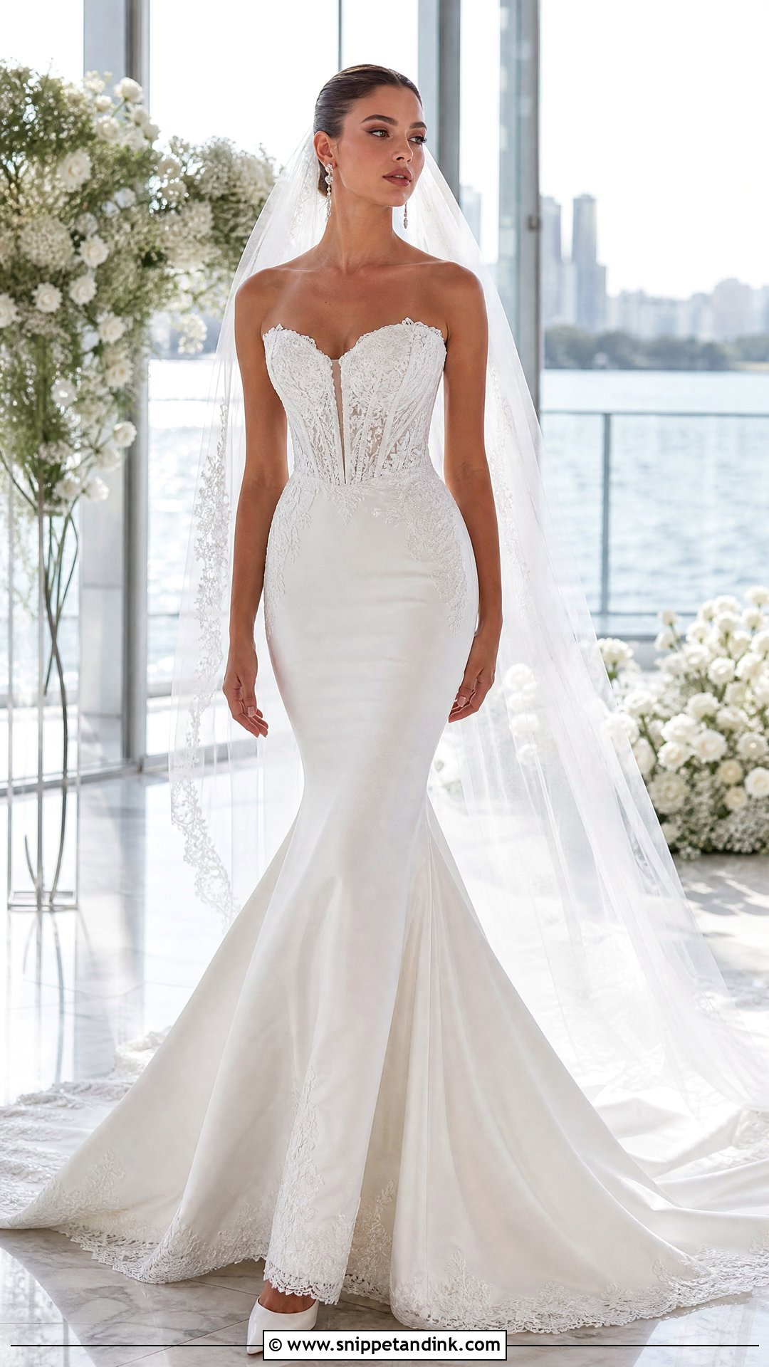 White Mermaid Corset Wedding Dress - Snippet and Ink - 20 White Corset Wedding Dress Ideas