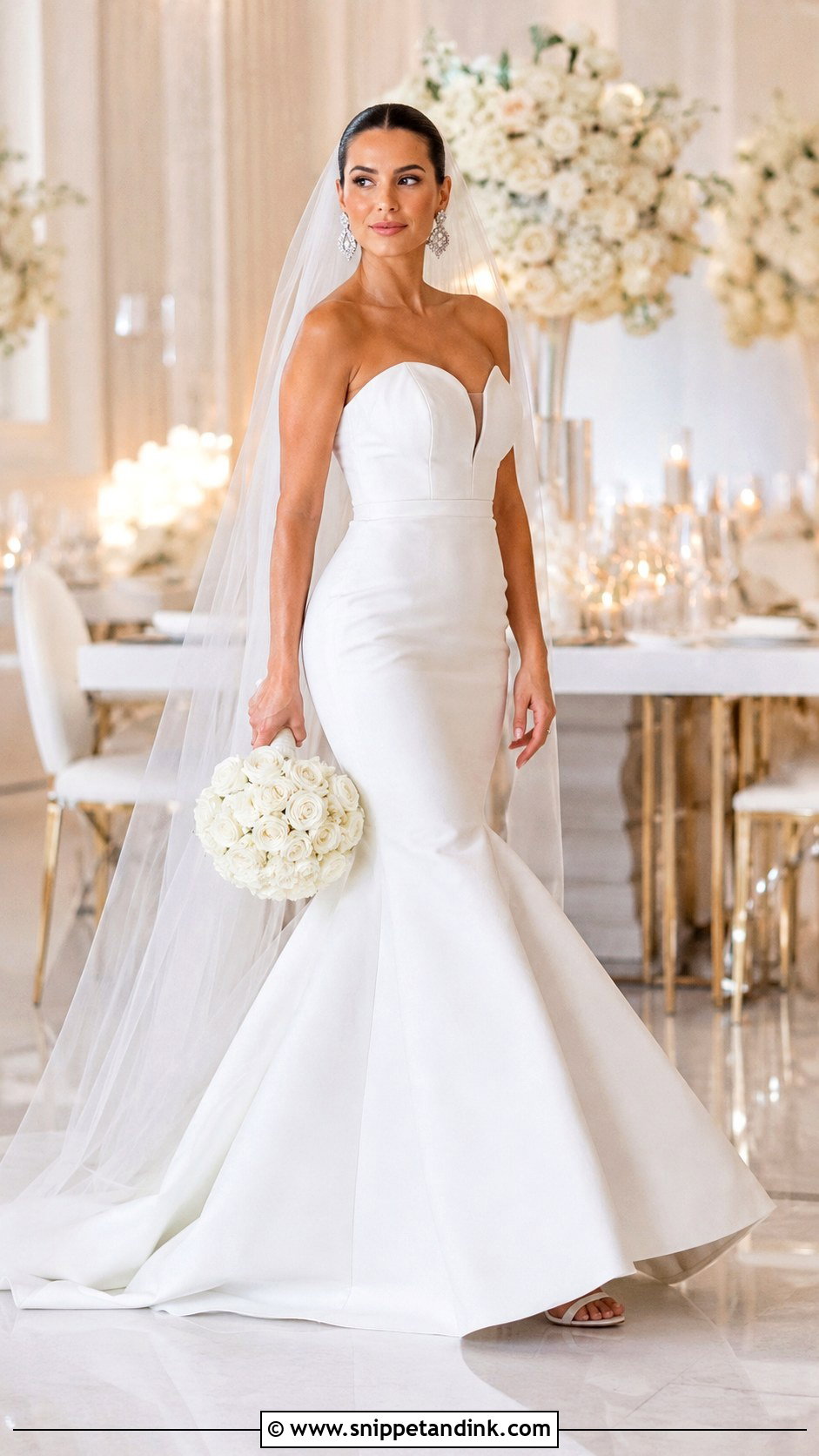 White Mermaid Wedding Gown - Snippet and Ink - 30 White Wedding Gown Ideas
