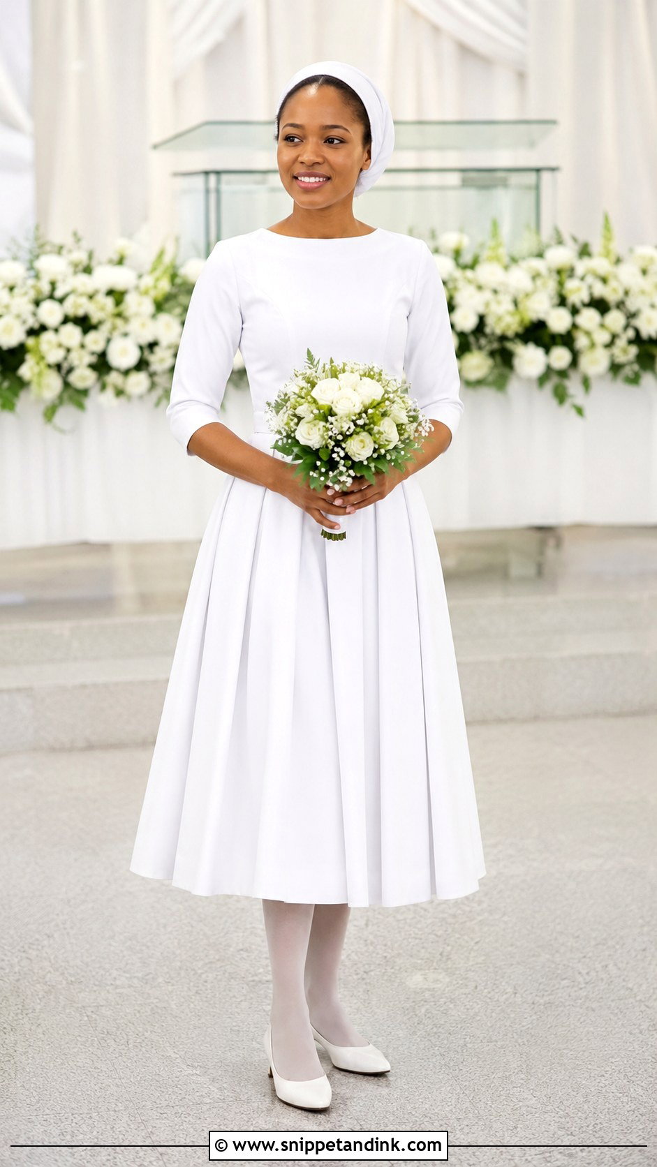 White Midi Deeper Life Wedding Gown - Snippet and Ink - 20 Deeper Life Wedding Gowns