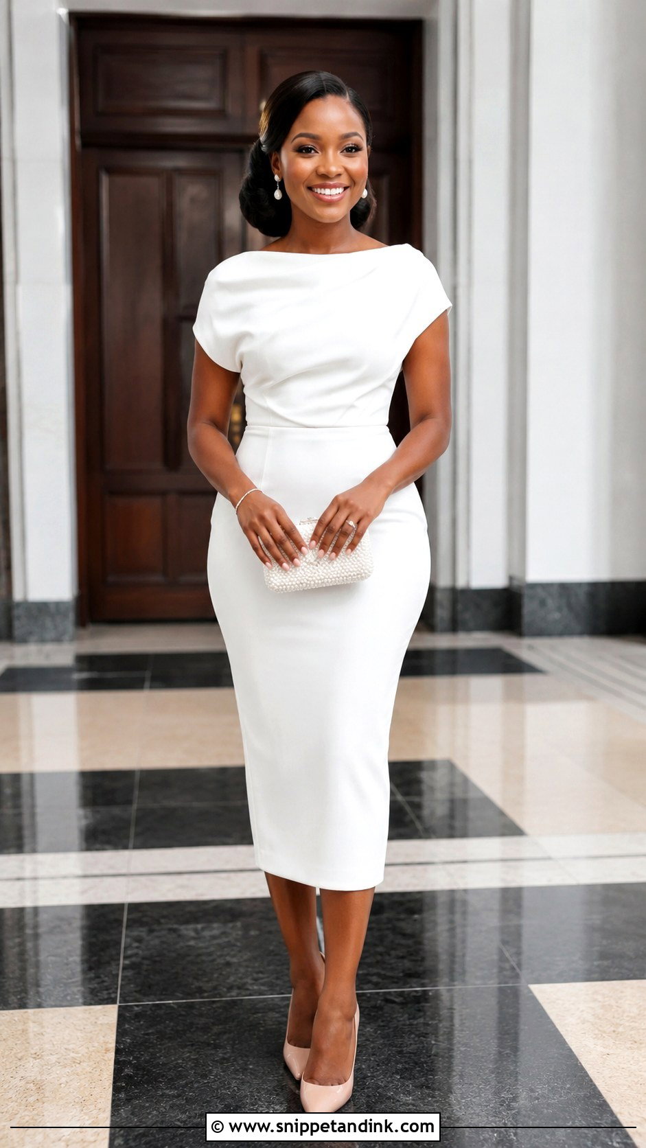 White Midi Dress Court Wedding Outfit - Snippet and Ink - 25 Court Wedding Outfit the Bride Nigeria Ideas