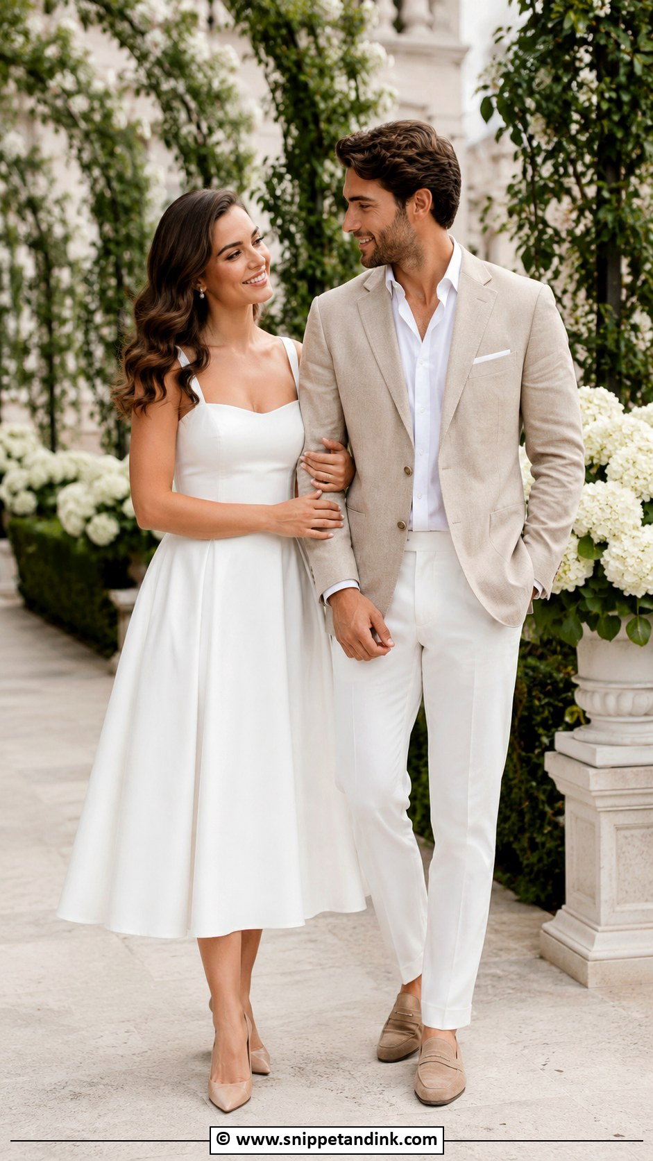 White Midi Dress Pre Wedding Outfit - Snippet and Ink - 30 Pre Wedding Clothes Idea Ideas
