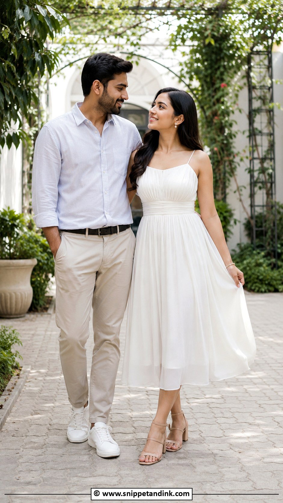 White Midi Dress Prewedding Outfit - Snippet and Ink - 30 Casual Prewedding Outfit Ideas