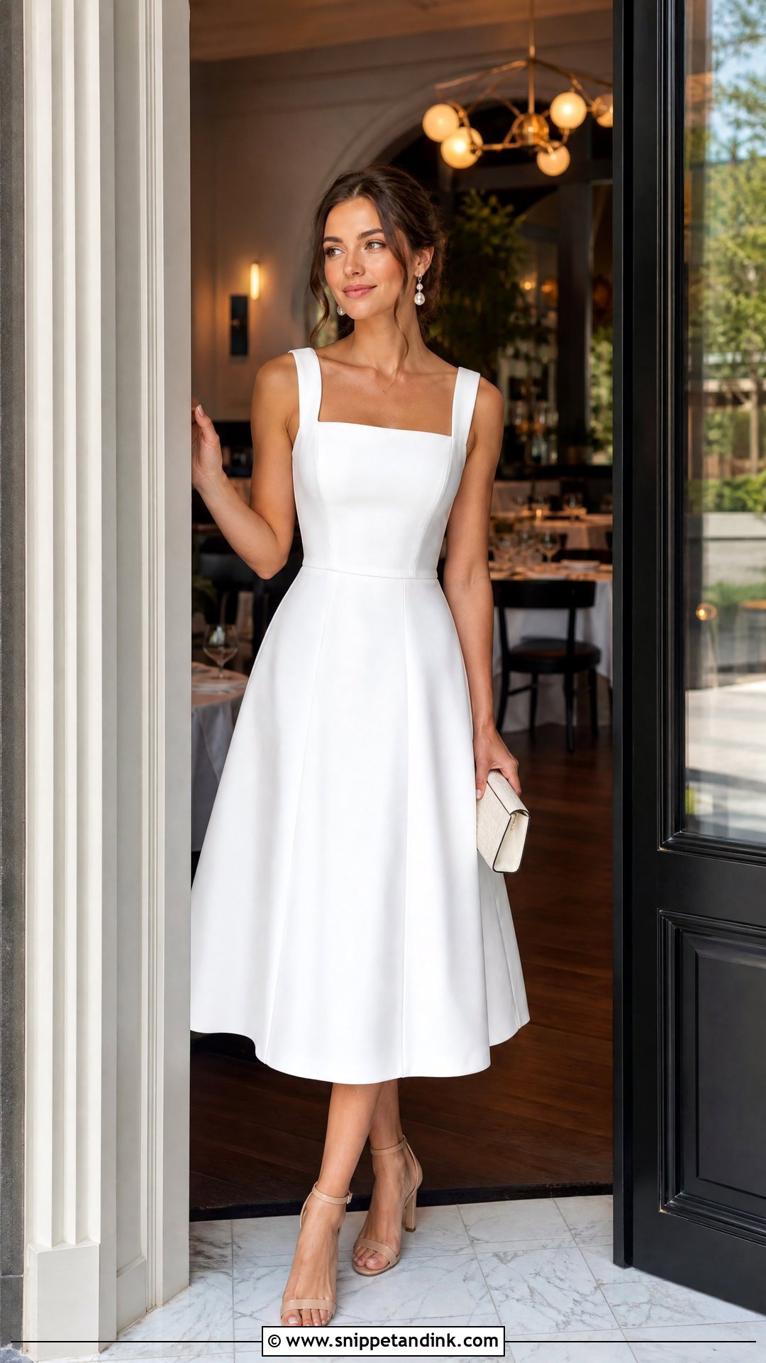 White Midi Dress Rehearsal Outfit - Snippet and Ink - 25 Rehearsal Outfit Ideas