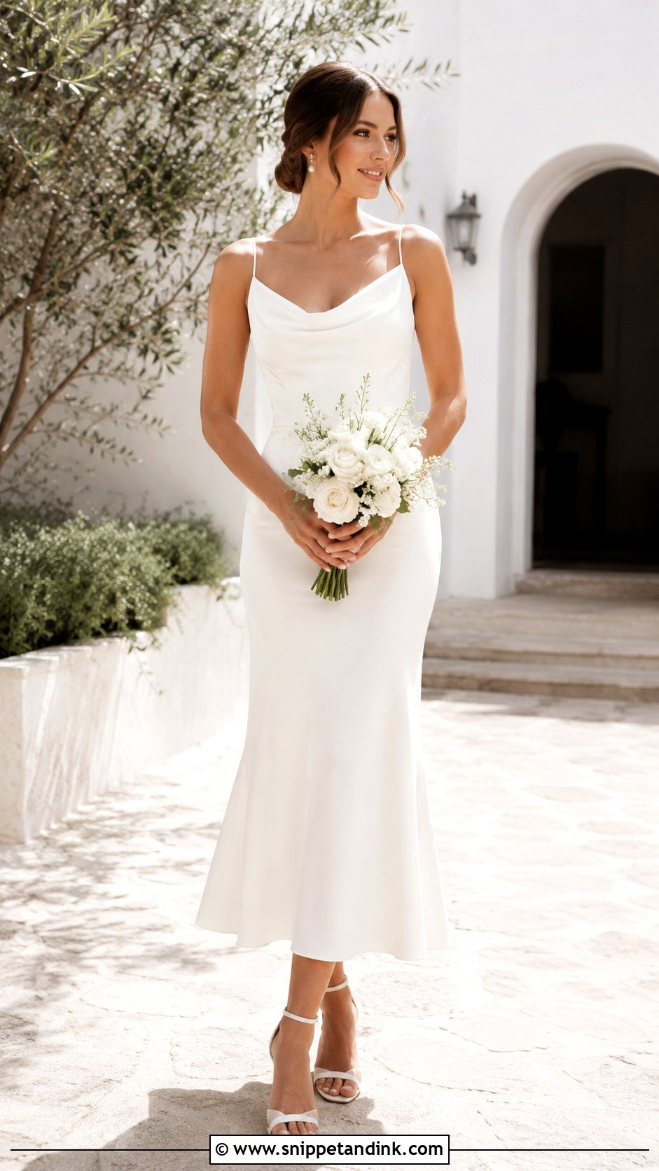 White Midi Elopement Dress - Snippet and Ink - 30 Simple Elopement Dress Ideas