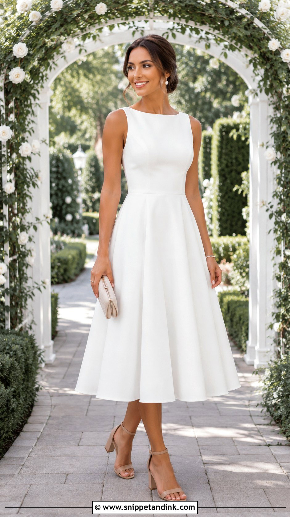 White Midi Proposal Dress Outfit - Snippet and Ink - 25 Proposal Dress Outfit Ideas