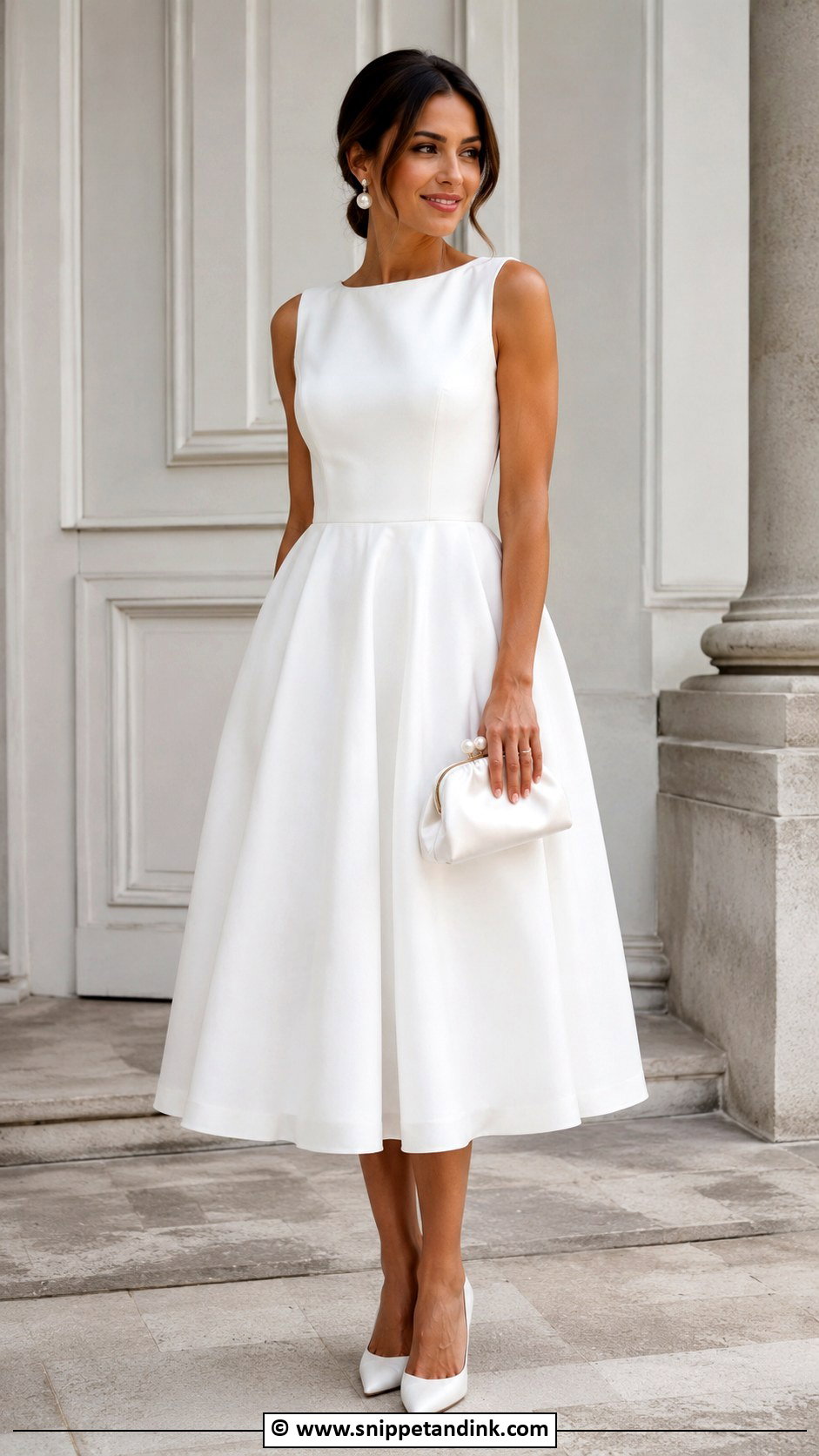 White Midi Second Wedding Dress - Snippet and Ink - 30 Second Wedding Dress Ideas