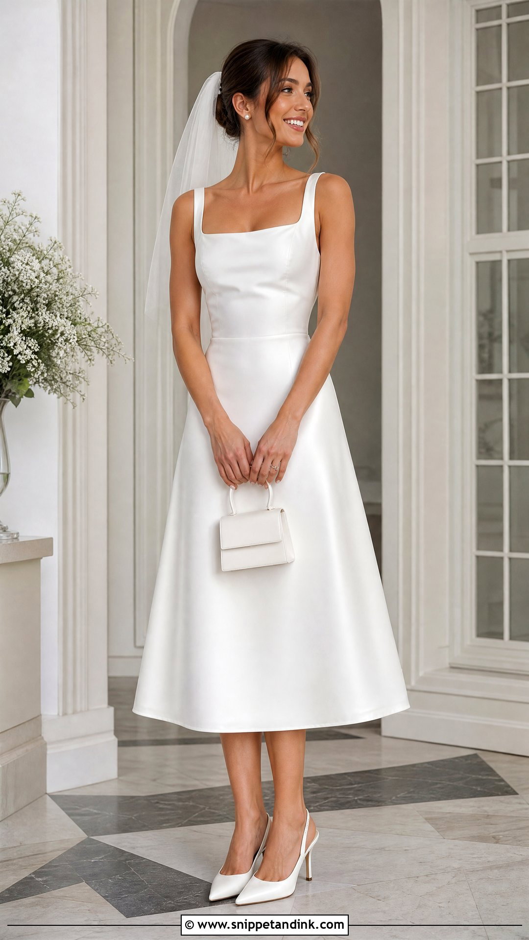 White Midi Wedding Dress - Snippet and Ink - 25 Affordable Wedding Dress Ideas