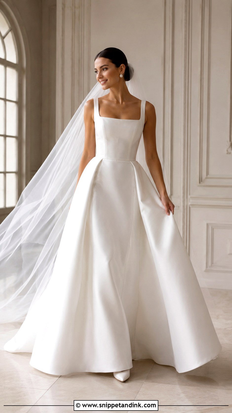 White Mikado Wedding Gown - Snippet and Ink - 30 White Wedding Gown Ideas