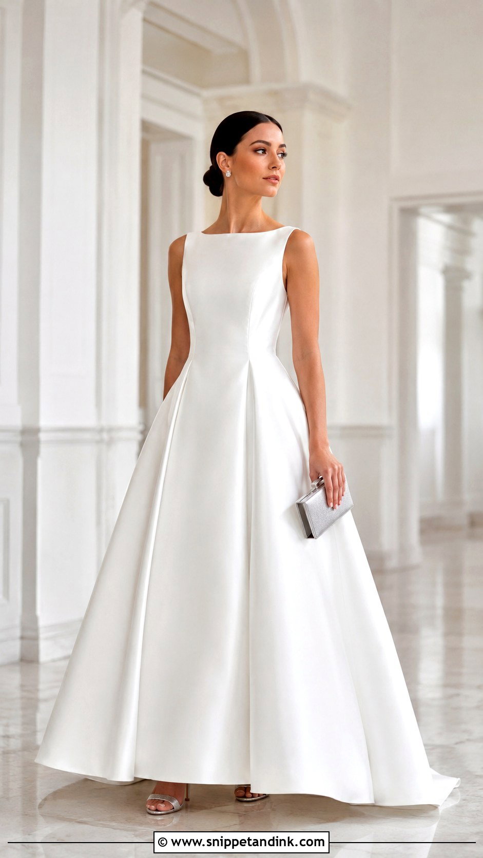 White Minimal Ball Gown With Diamond Studs - Snippet and Ink - 25 White Ball Gown Ideas