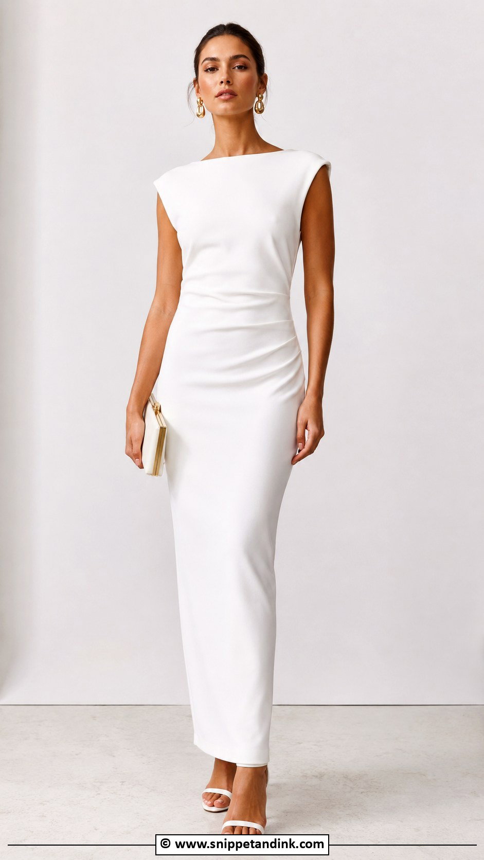 White Minimal Gown Outfit - Snippet and Ink - 35 White Gown Ideas