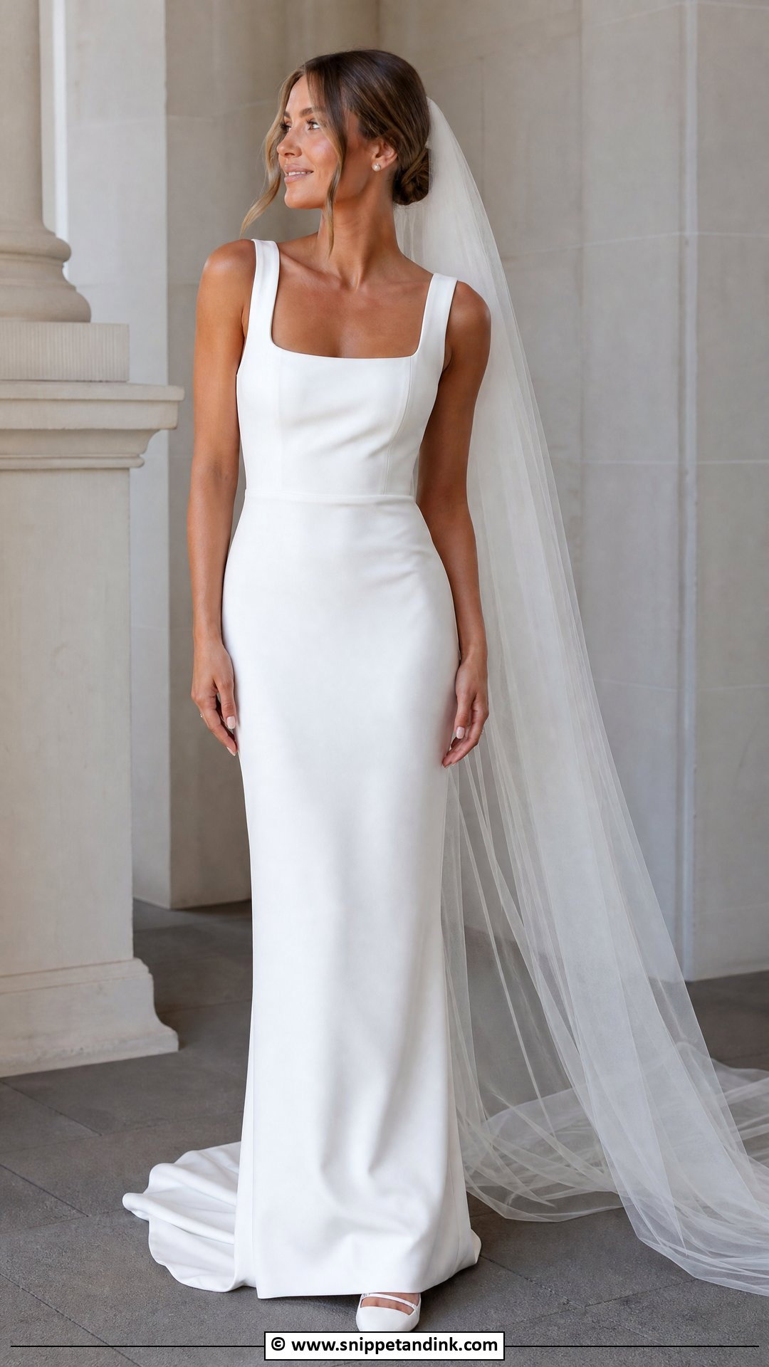 White Minimalist Wedding Dress - Snippet and Ink - 30 White Wedding Dress Ideas