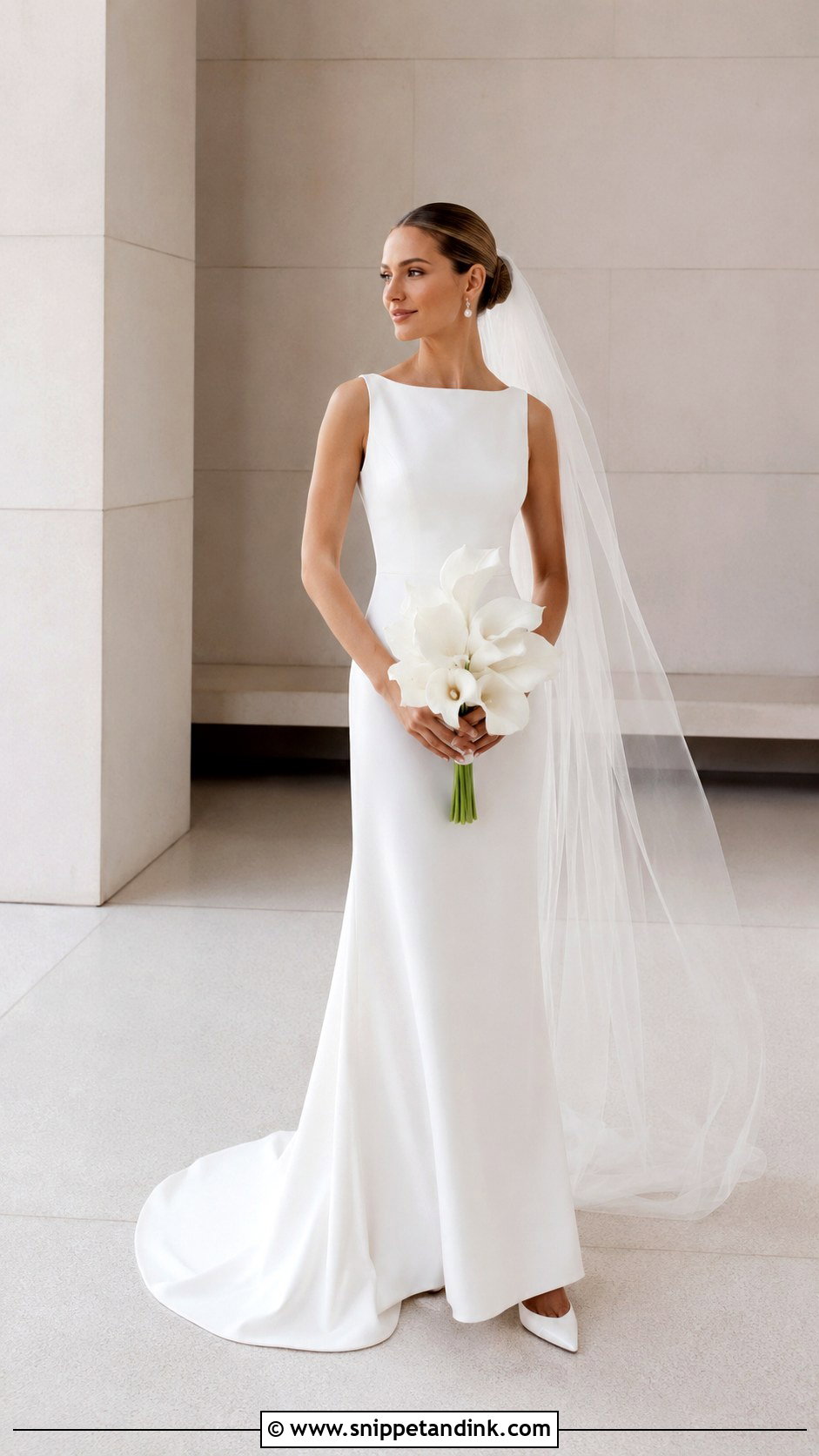 White Minimalist Wedding Gown - Snippet and Ink - 25 White Wedding Gowns
