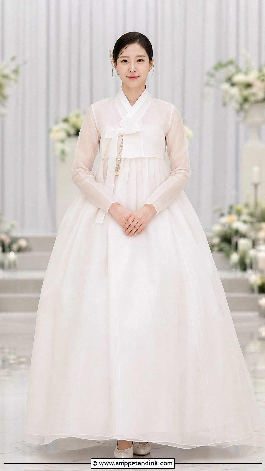 White Modern Hanbok Wedding Dress - Snippet and Ink - 20 Korean Style Wedding Dresses