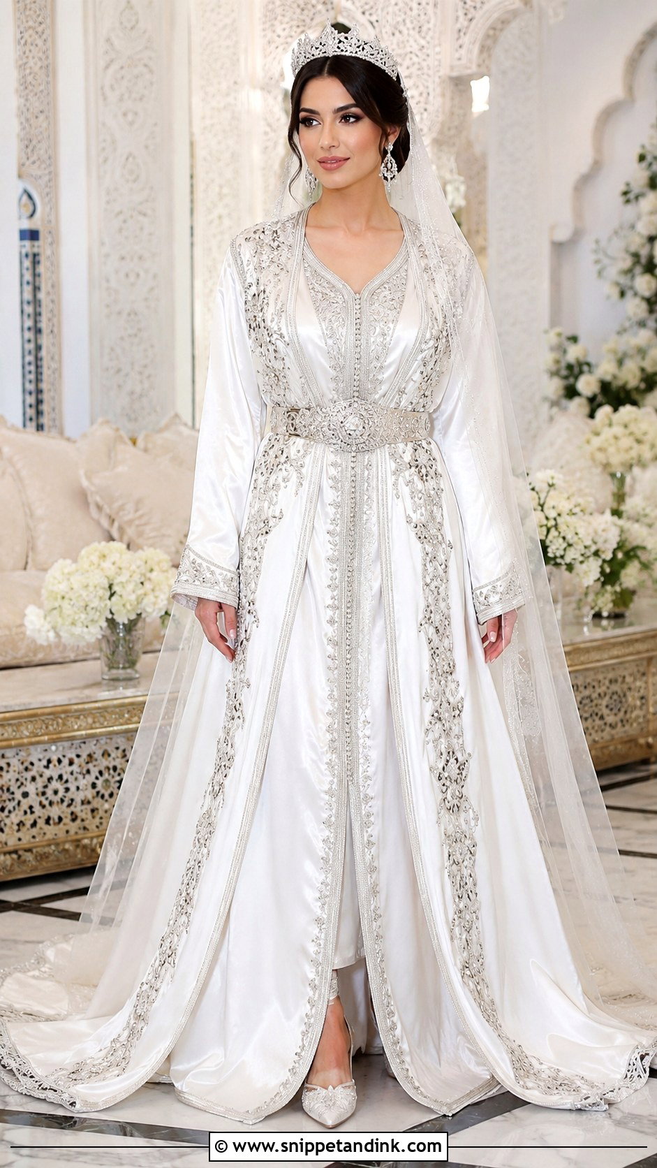 White Moroccan Bridal Takchita - Snippet and Ink - 20 Moroccan Wedding Dresses