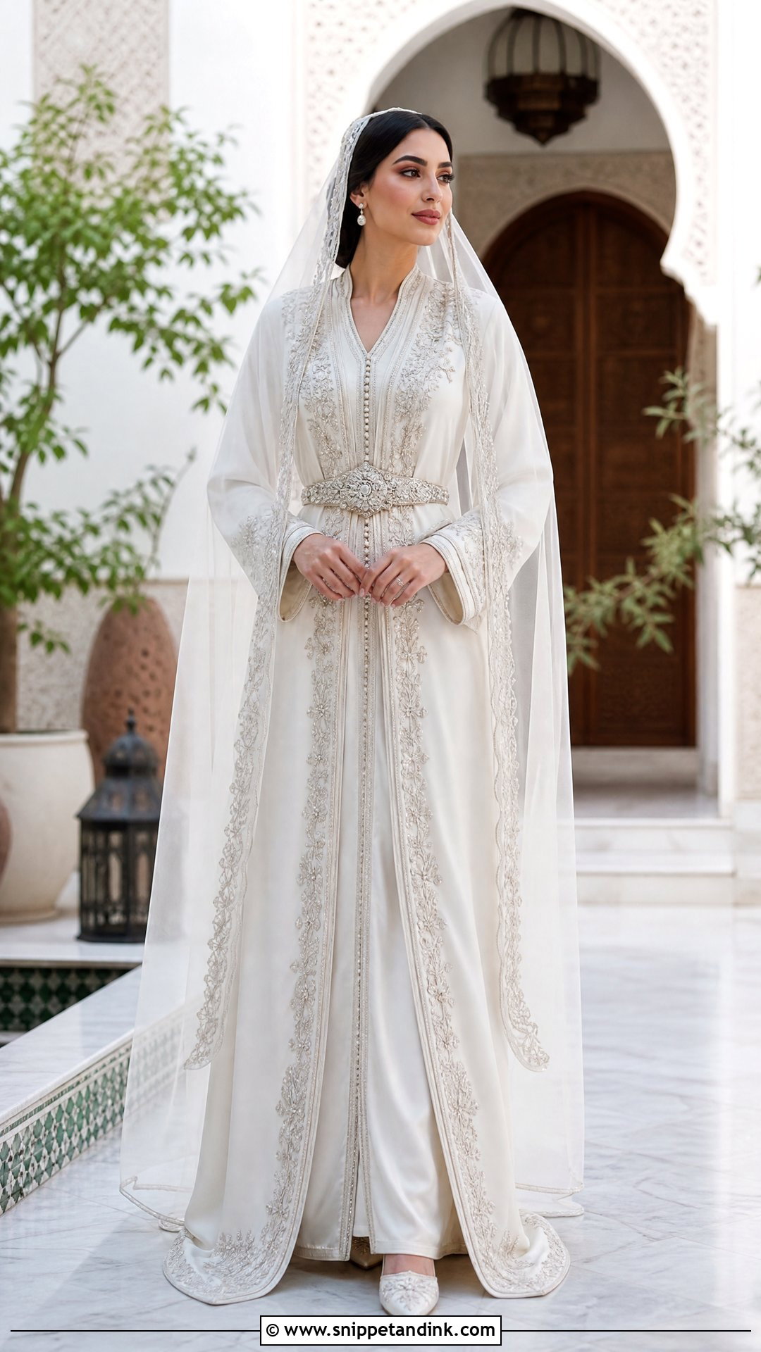White Moroccan Takchita Wedding Dress - Snippet and Ink - 20 Traditional Arabic Wedding Dress Ideas