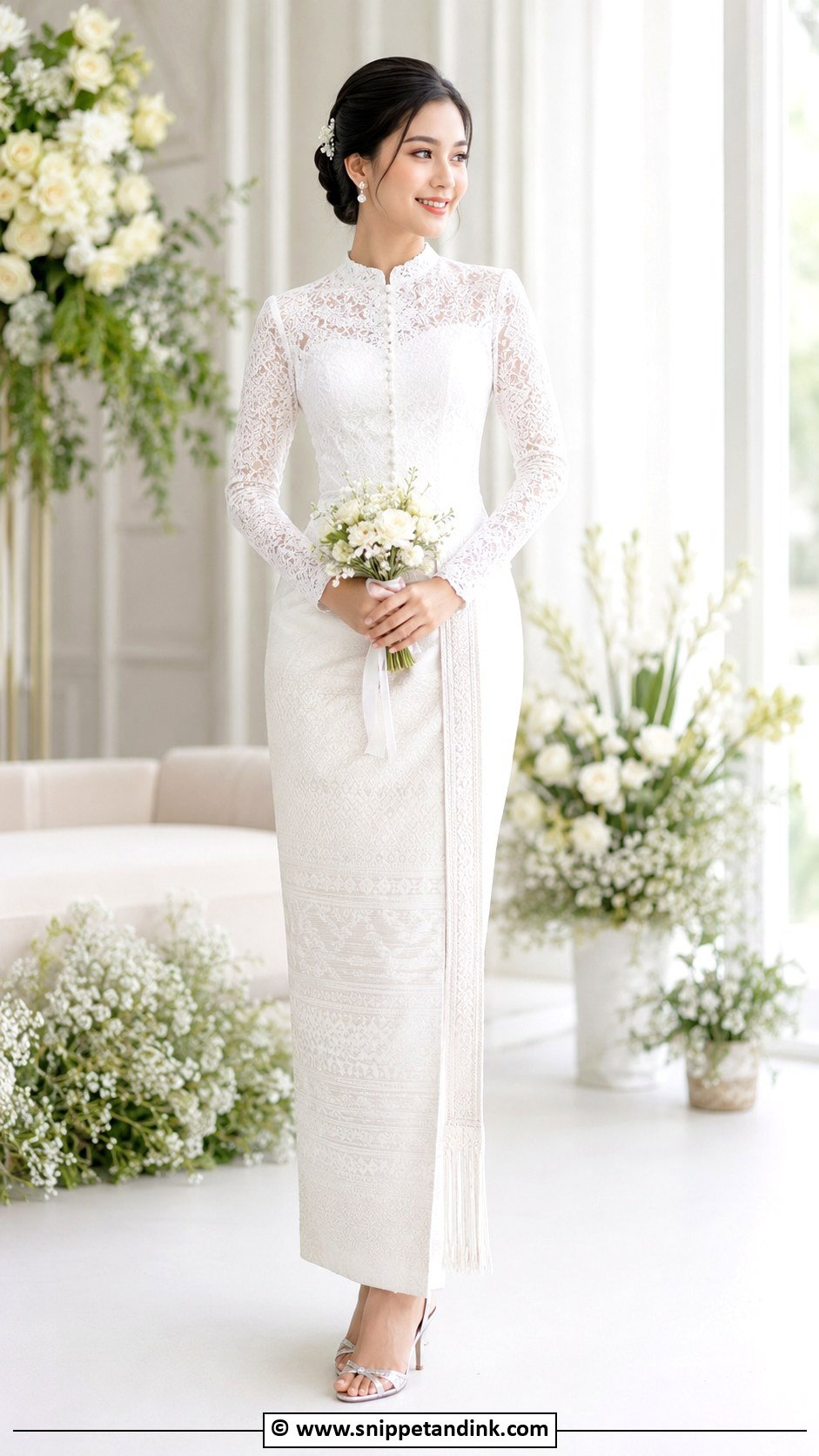 White Myanmar Wedding Dress - Snippet and Ink - 25 Myanmar Wedding Dress Ideas