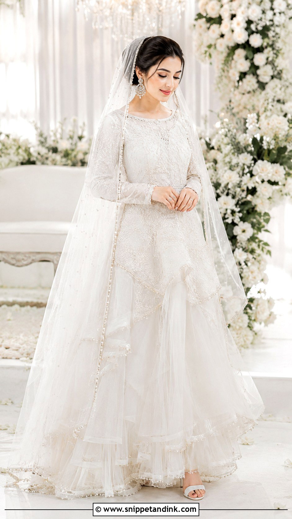 White Net Nikkah Outfit - Snippet and Ink - 25 White Nikkah Outfit Ideas