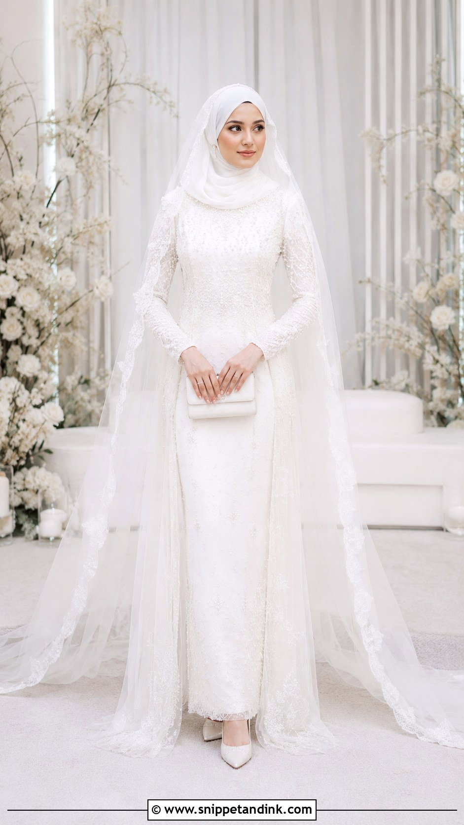 White Nikah Dress Hijab Dulhan Look - Snippet and Ink - 20 Hijab Dulhan Ideas