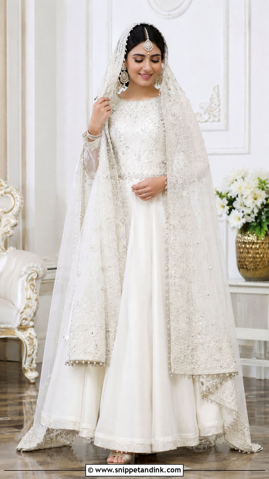White Nikah Dupatta Lehenga Outfit - Snippet and Ink - 25 Pakistani Nikah Outfit Ideas
