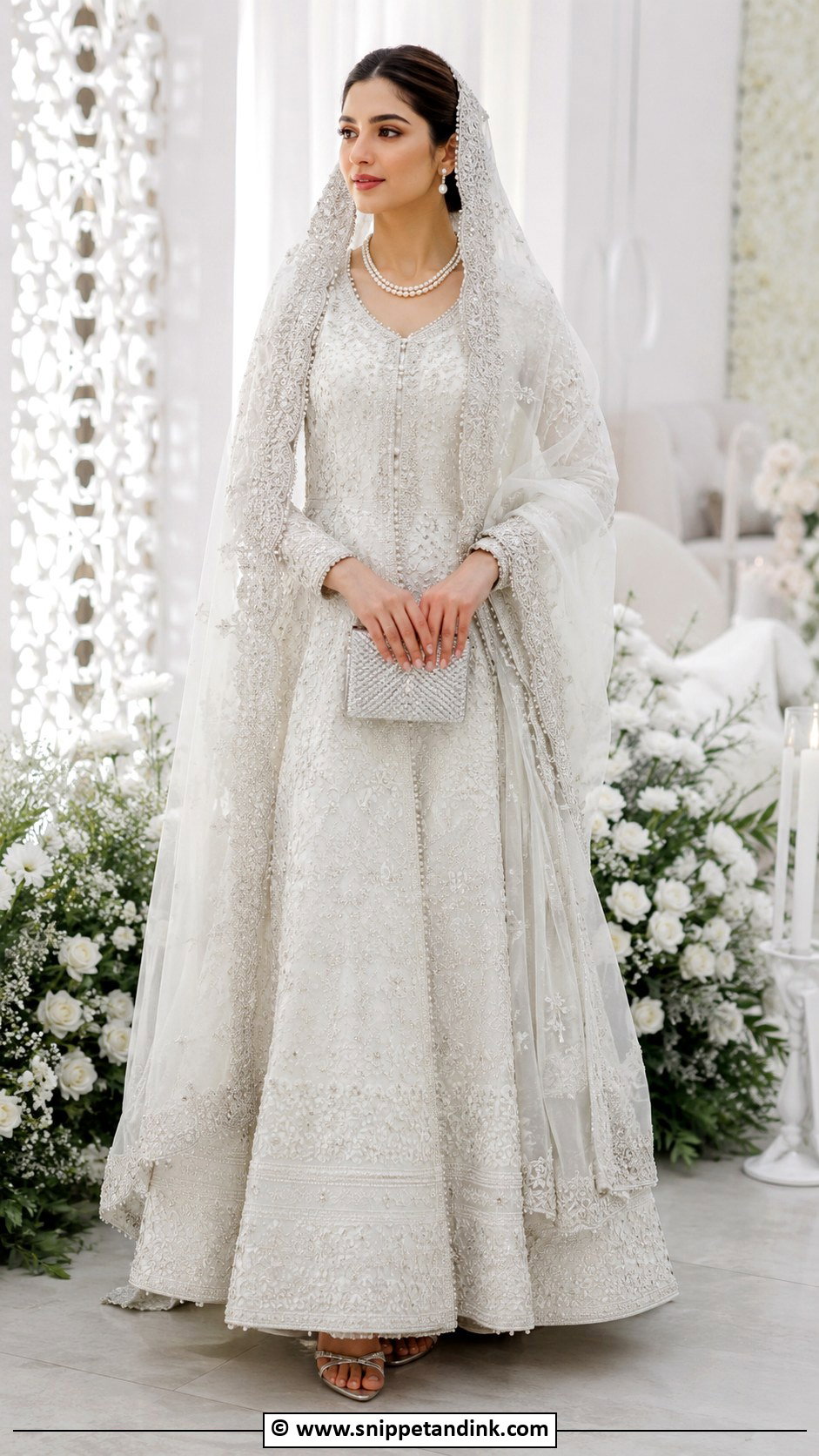 White Nikah Lehenga - Snippet and Ink - 35 Nikah Dress Ideas