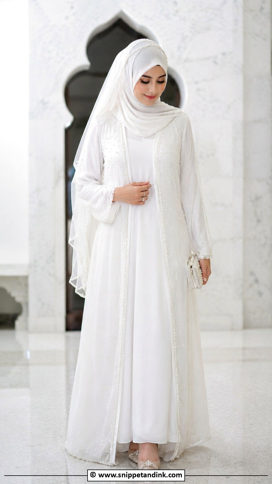 White Nikkah Abaya Dress - Snippet and Ink - 35 Nikkah Dress Ideas