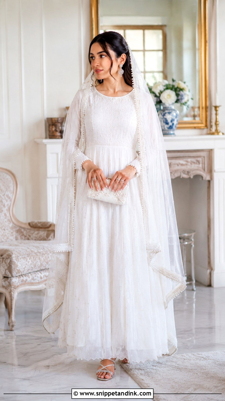 White Nikkah Anarkali Dress - Snippet and Ink - 25 Simple Nikkah Dress Ideas