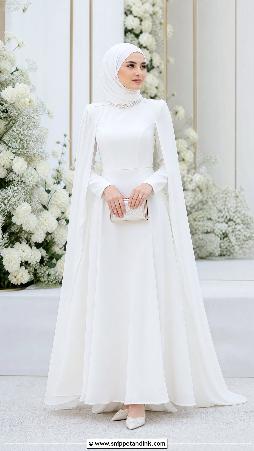 White Nikkah Cape Gown - Snippet and Ink - 20 Simple White Nikkah Dress Ideas