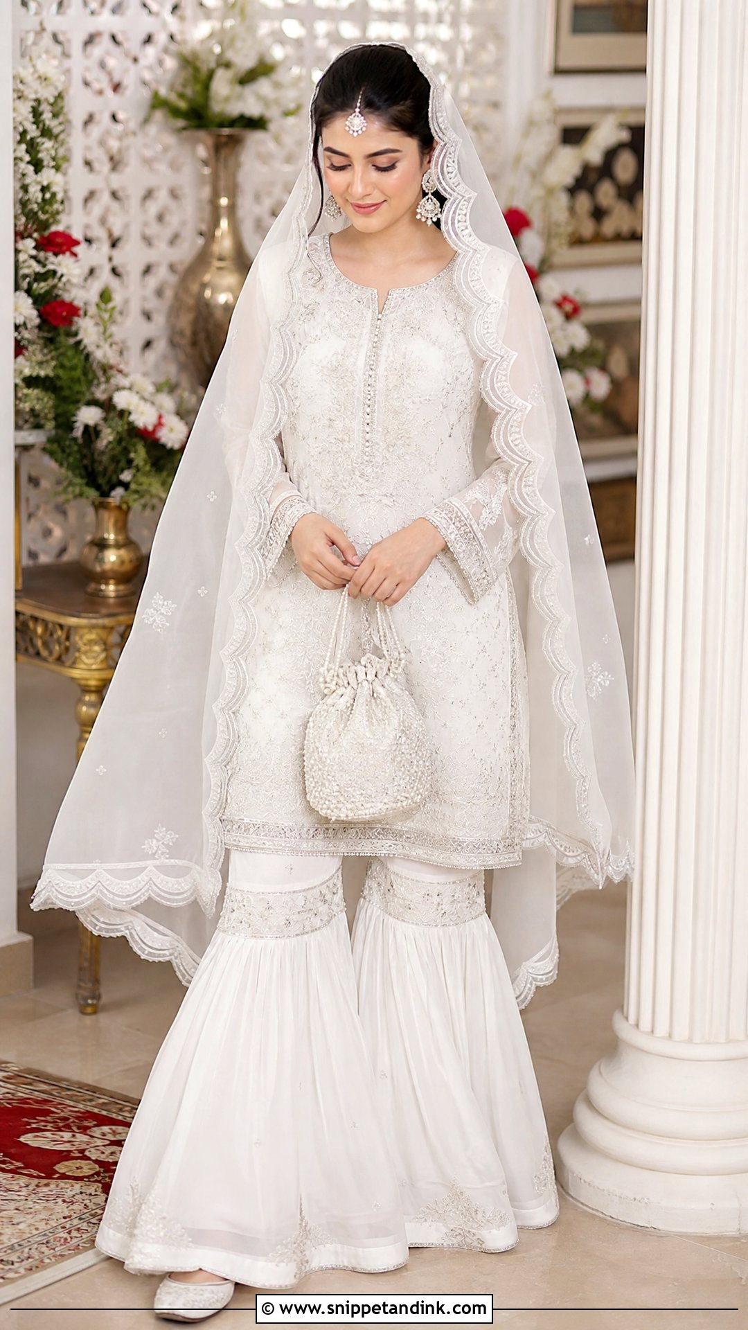 White Nikkah Gharara Suit - Snippet and Ink - 20 Simple White Nikkah Dress Ideas