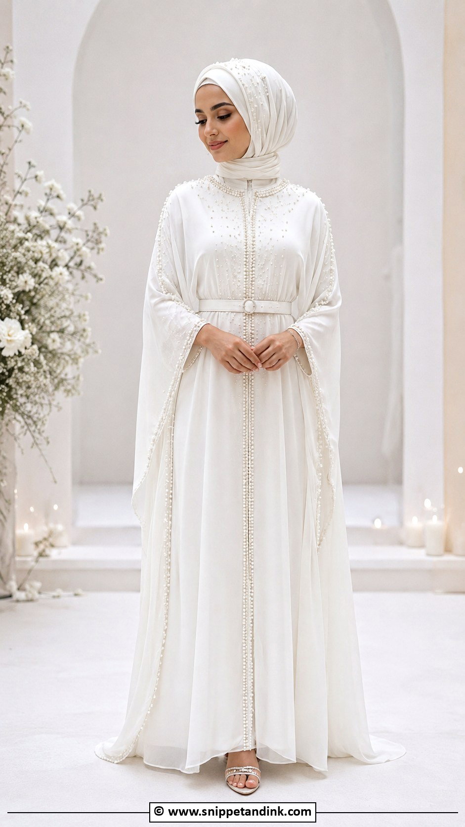 White Nikkah Kaftan Dress - Snippet and Ink - 35 Nikkah Dress Ideas