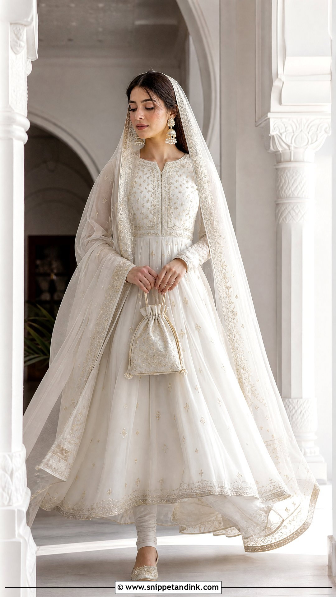 White Nikkah Pishwas - Snippet and Ink - 20 Simple White Nikkah Dress Ideas