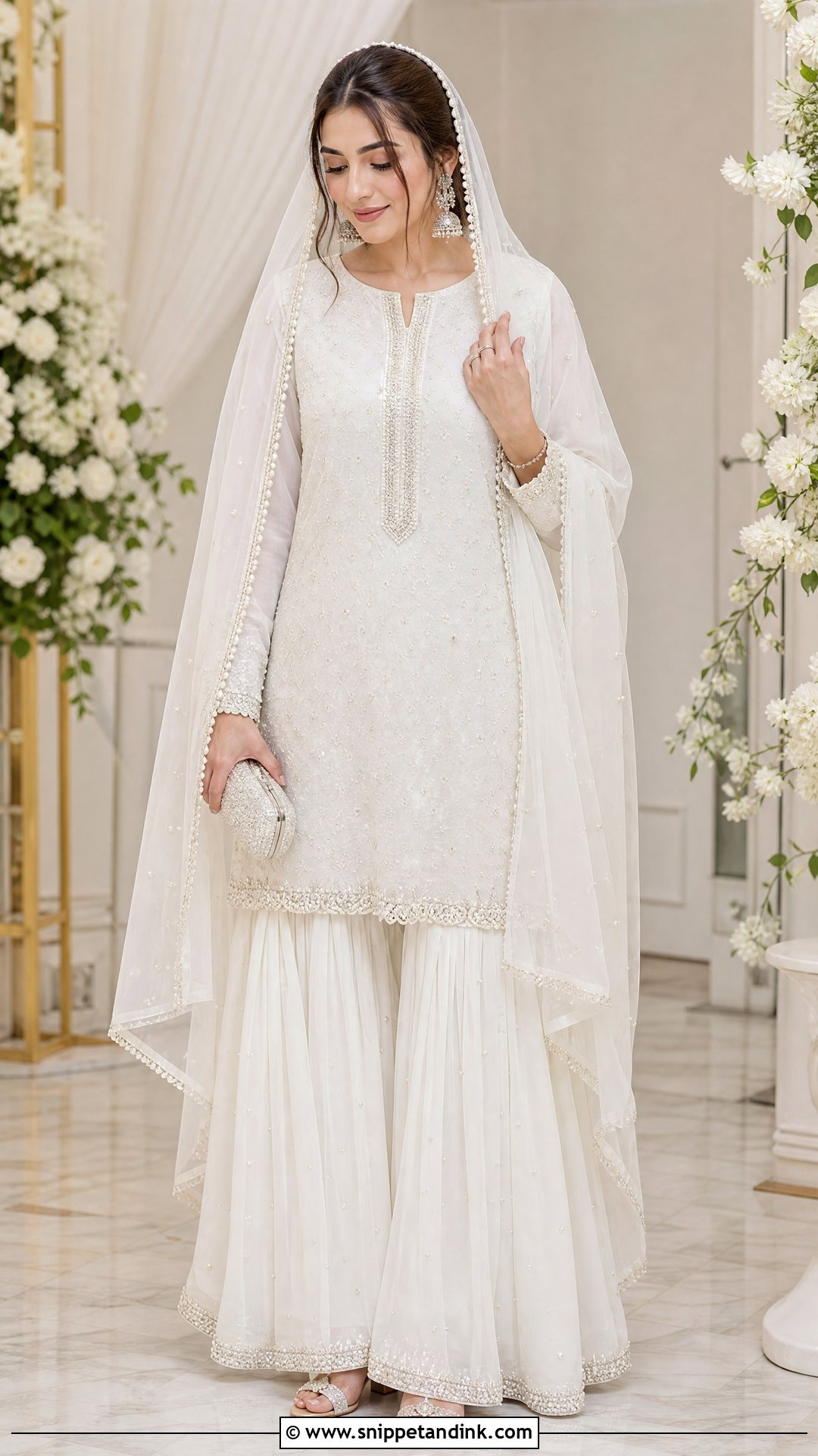 White Nikkah Sharara Suit - Snippet and Ink - 20 Simple White Nikkah Dress Ideas