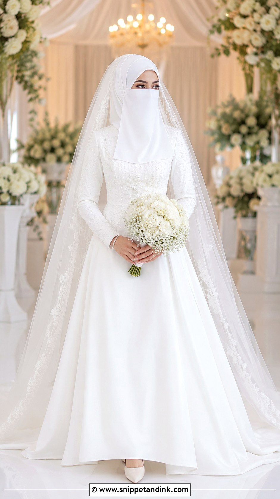 White Niqab Bride Gown - Snippet and Ink - 30 Niqab Bride Ideas