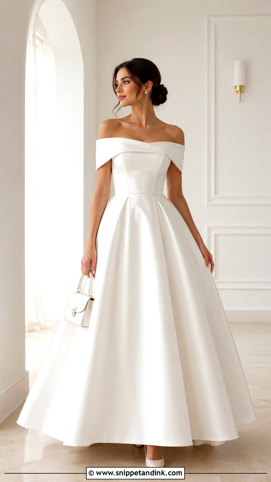 White Off Shoulder Princess Gown - Snippet and Ink - 25 Fairytale Gowns